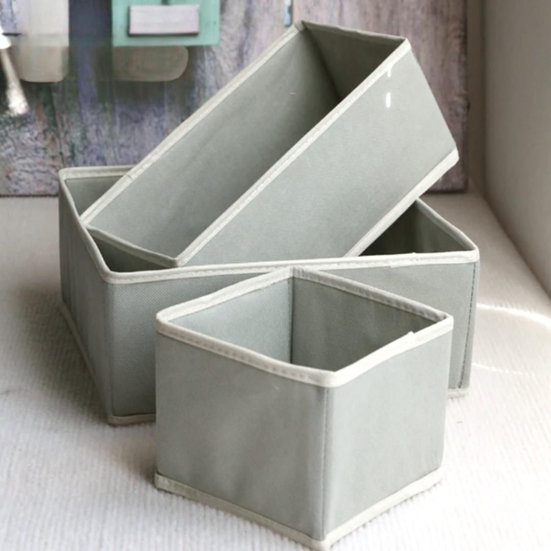 Set of four boxes drawer organizers