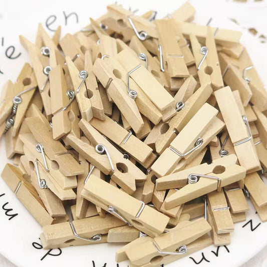 20 Pcs Mini Wooden Clips