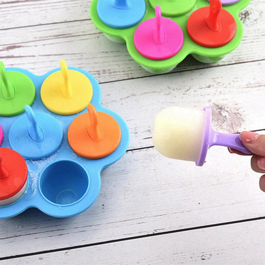 7 Cavity Silicone Mini Ice Popsicle Mold